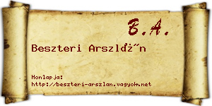 Beszteri Arszlán névjegykártya